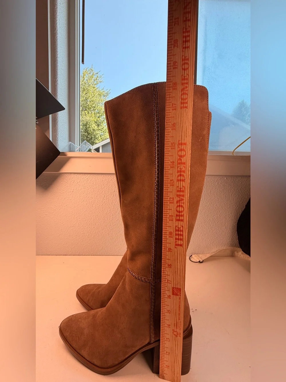 Vince Camuto Kalee Brown Suede Knee High Block Heel Boots Size 8.5 tall boots